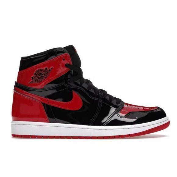 COPY NIKE Air Jordan 1 Retro High OG 'Patent Bred' Sneakers Size 12 - Picture 1 of 12